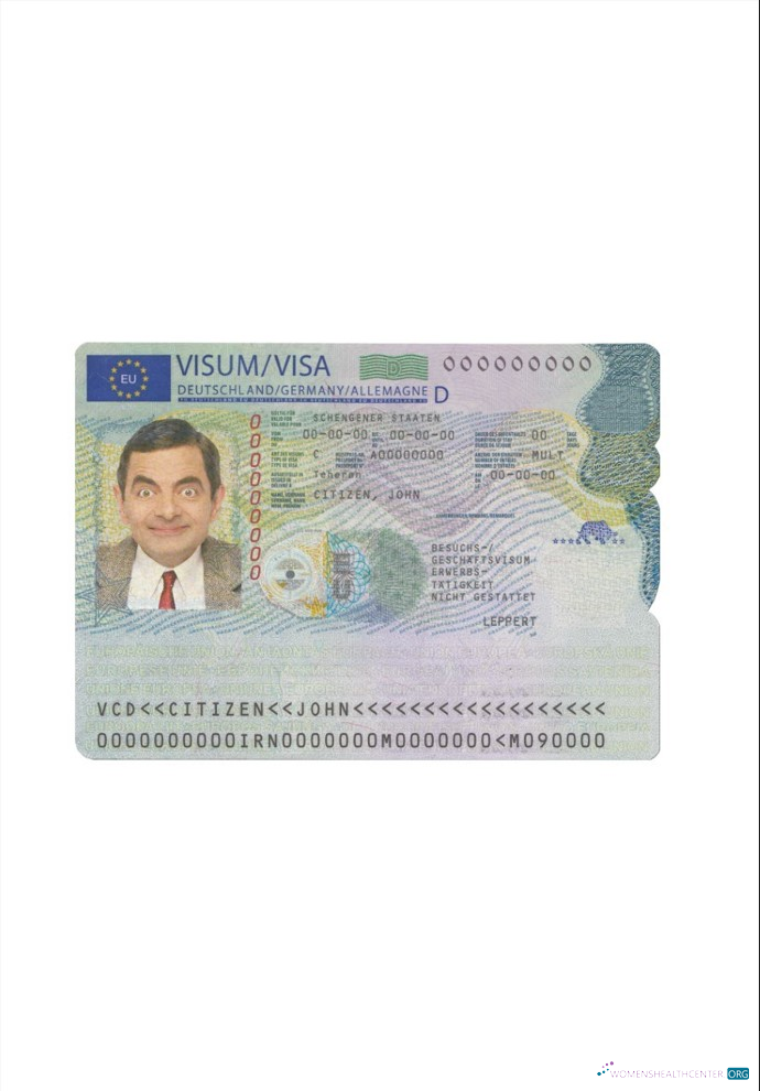 Download Germany Schengen visa Photoshop template